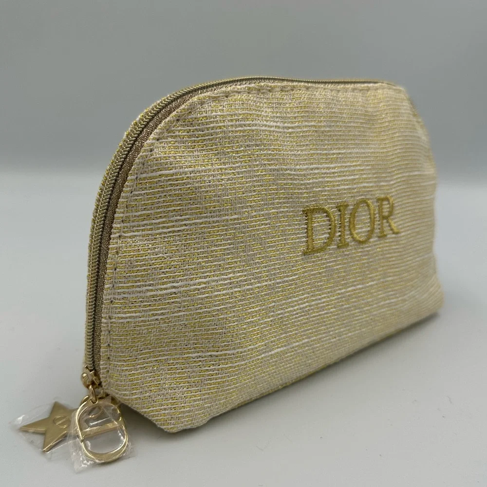 New Dior Gold Cosmetic Pouch With Box – Limited Edition Gift